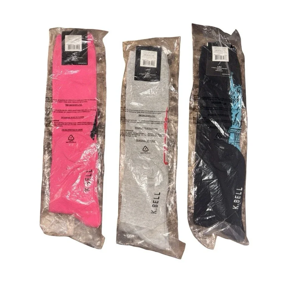 K Bell Knee High Socks Women’s 3 Pack Paris NYC Statue Novelty